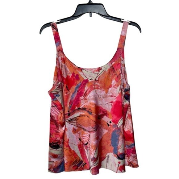 New NIC+ZOE Scribble Bouquet Crepe Cami in Pink Multi Size XL - Picture 6 of 13